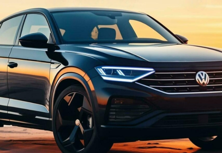 Volkswagen on a road at sunset